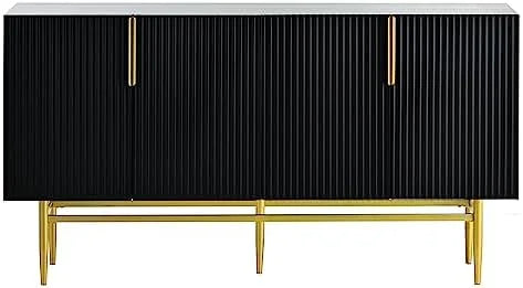 Gray Sideboard Cabinet with Rattan Door Z675