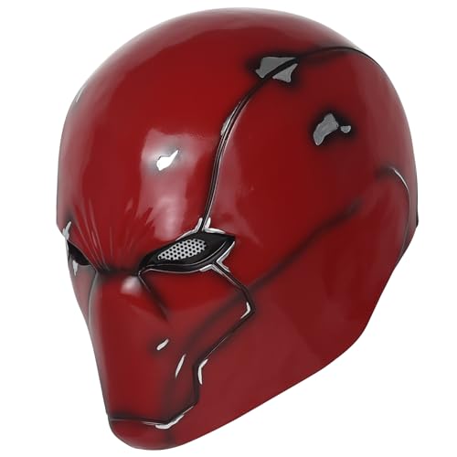 Metallic Effect Red Hood Mask Deluxe Cosplay Prop Y22071