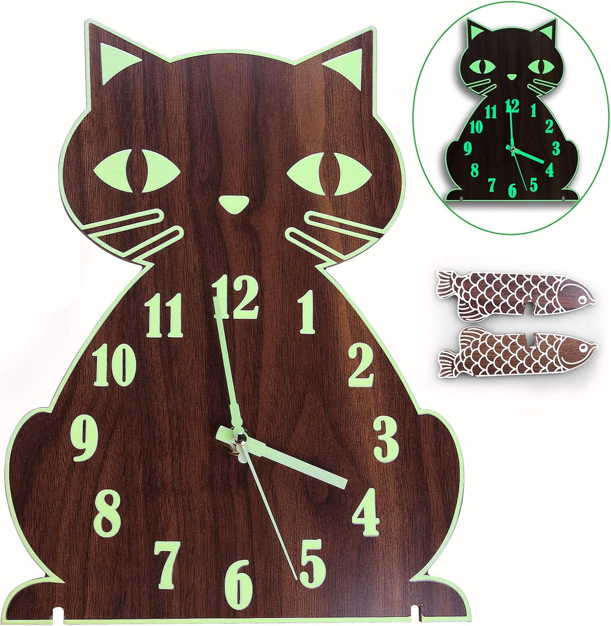Luminous Wooden Wall Clock E60883
