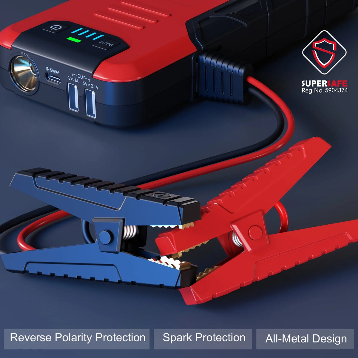 Car Battery Jump Starter with USB Quick Charge Z535552