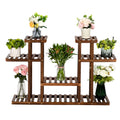 Wood Tall Tiered Plant Stand 4 Floors with 12 Seats L684