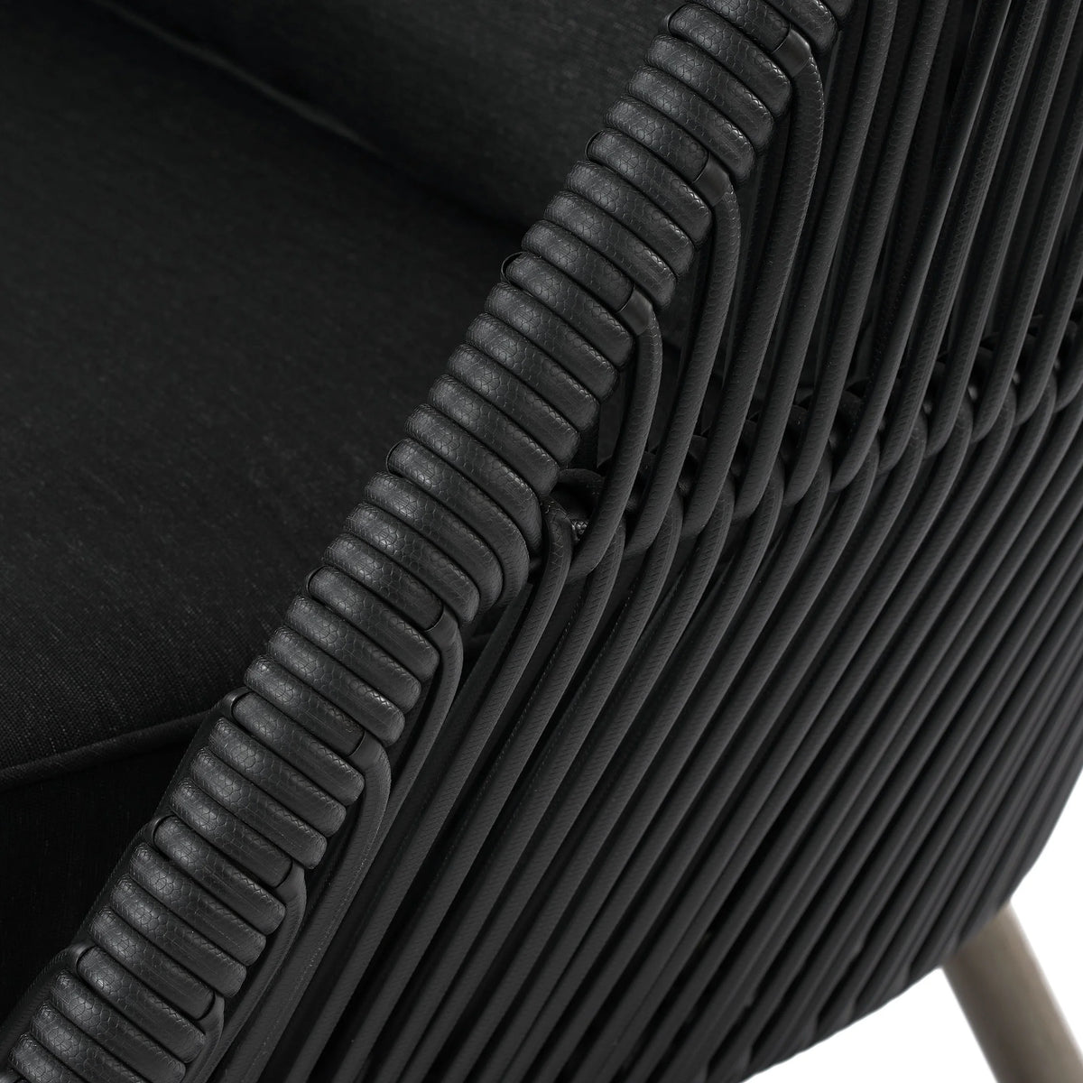 Black Wicker Outdoor Accent Chair with Cushions V54570