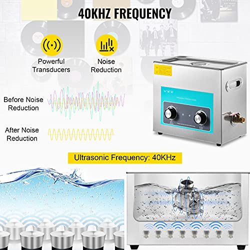 10L 300W 40kHz Sonic Cleaner with Timer & Heater F49678