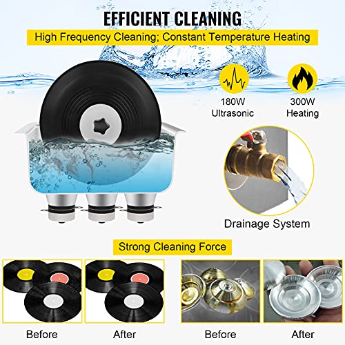 10L 300W 40kHz Sonic Cleaner with Timer & Heater F49678
