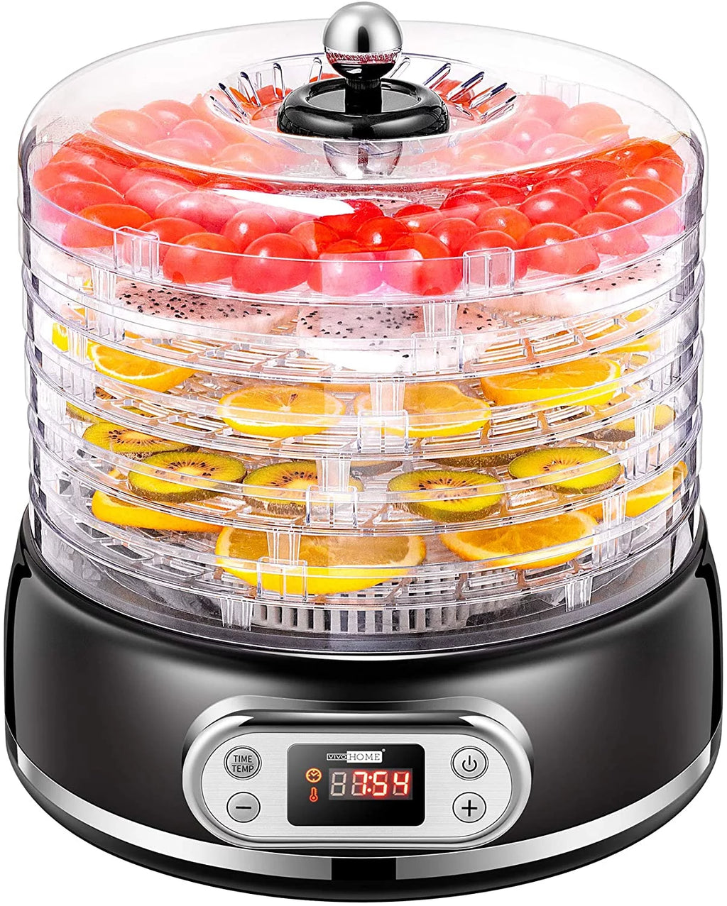 400W 5 Trays Round Food Dehydrator Machine Black F7132