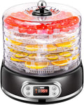400W 5 Trays Round Food Dehydrator Machine Black F7132