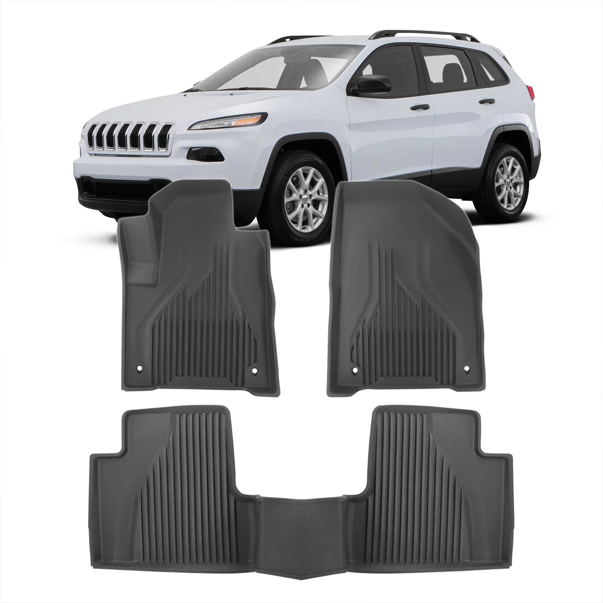 All Weather Heavy Duty Rubber Floor Mats Liner Front & Rear Set O371
