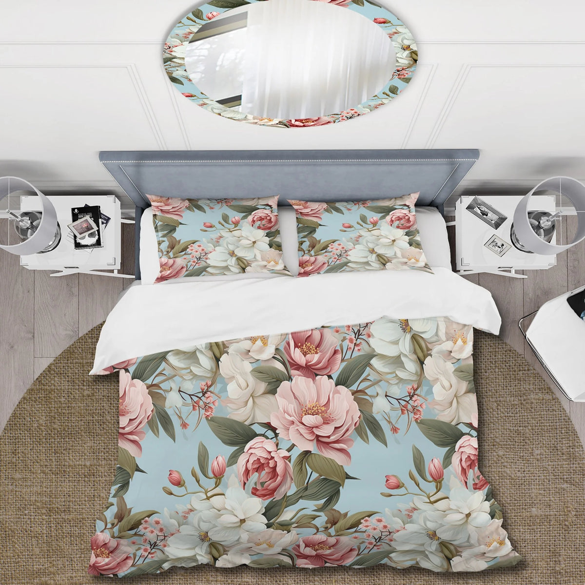 Floral Bedding Coverlet Set with 2 Shams O648549