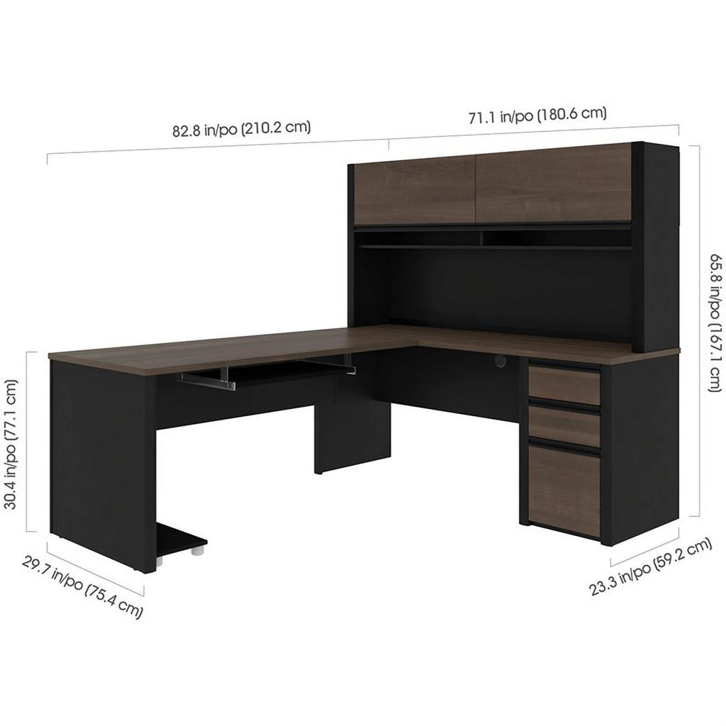 5 Piece L Shaped Computer Desk with Hutch Y482538