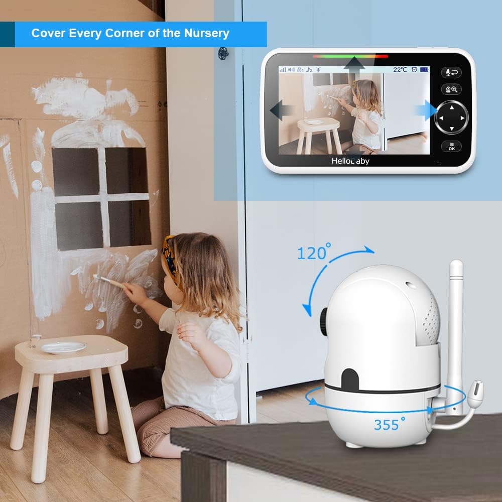 Baby Monitor with Camera and Audio, 5 Inch Video Baby Monitor E15881
