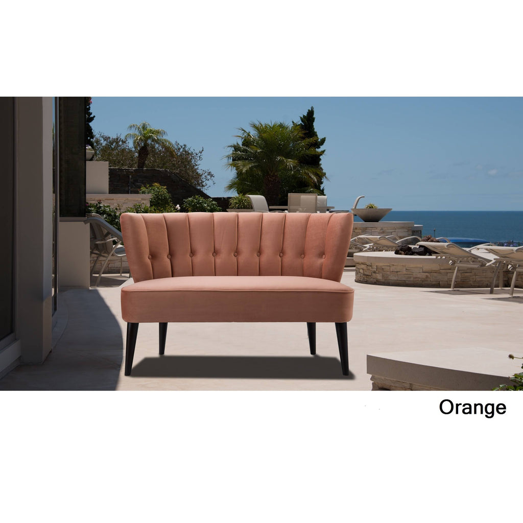 Orange Tufted Settee F40551