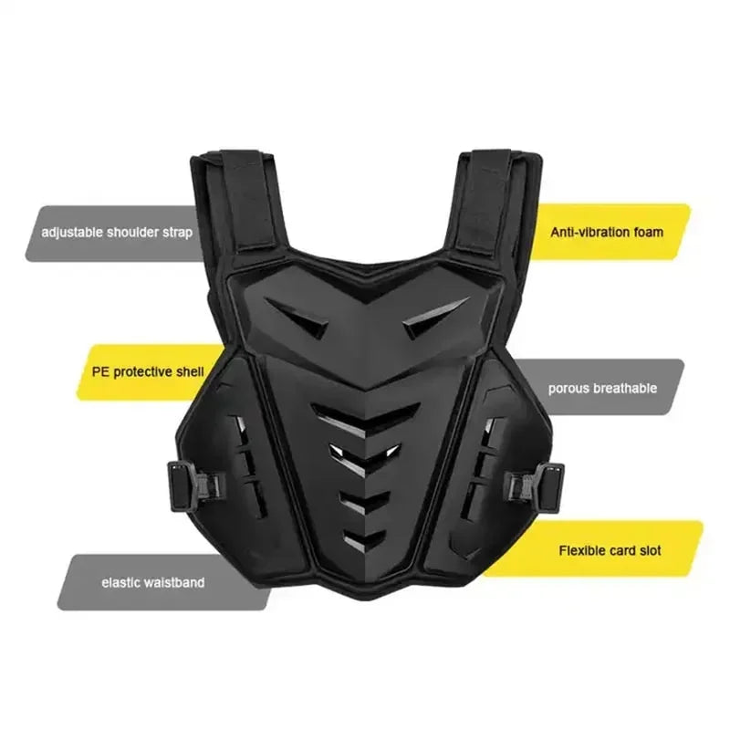 Black Motocross Body Armor Motorcycle Jacket with Back Chest Protector G927146