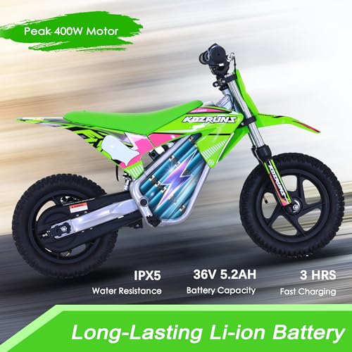 Blue 36V Electric Dirt Bike with 14'' Off-Road Knobby Tires C933464