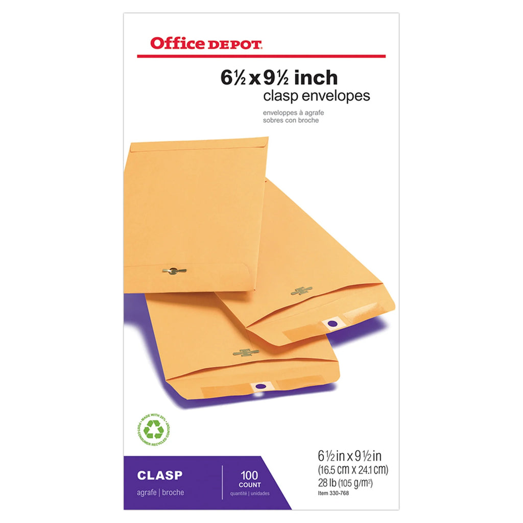 Brown Clasp Envelopes, 6 1/2" x 9 1/2", Box Of 100 E337