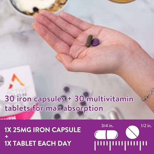 30 Active Iron High Potency Capsules with 30 Multivitamin Tablets V26281