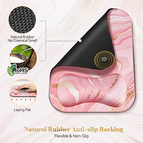 Black Golden Marble Ergonomic Mouse Pad with Wrist Support C4796