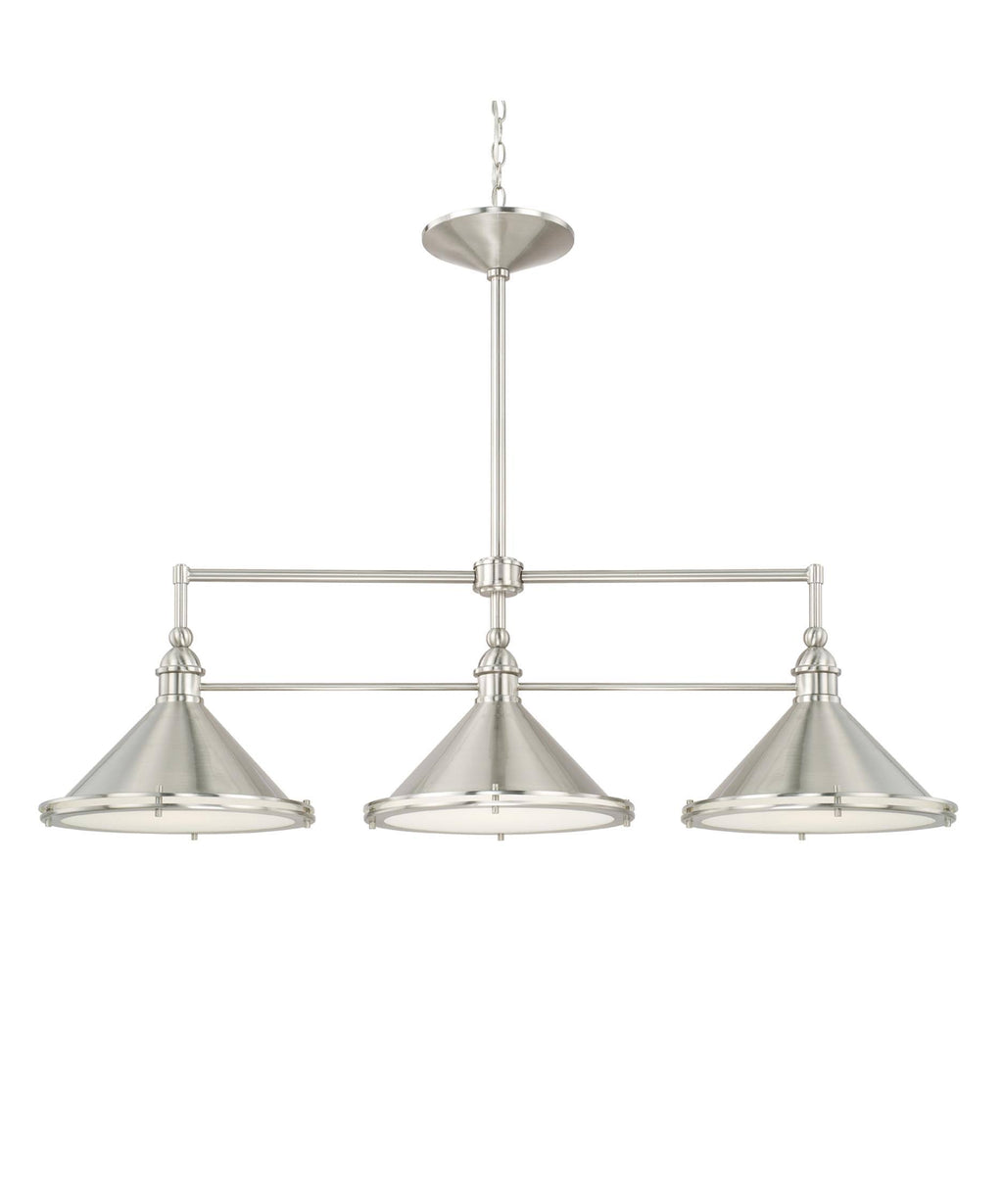 3 Light Island Brushed Nickel G346