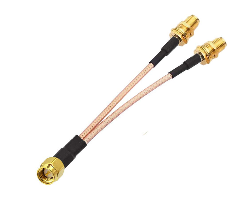 SMA Female to Dual SMA Male Cable Splitter Combiner 6-inch +2pcs SMA Female to TS9 Male Adapter B676