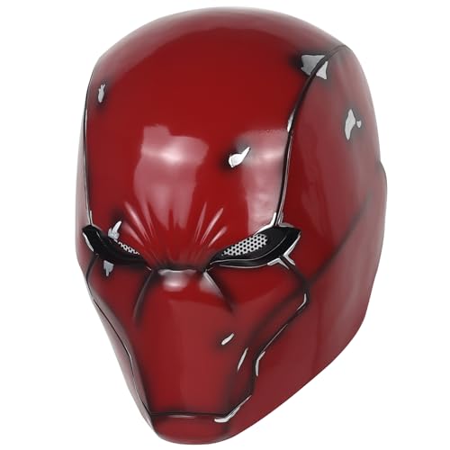 Metallic Effect Red Hood Mask Deluxe Cosplay Prop Y22071