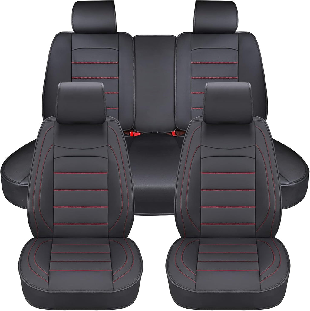 Gray 2Pcs Waterproof Leather Car Seat Covers W72923