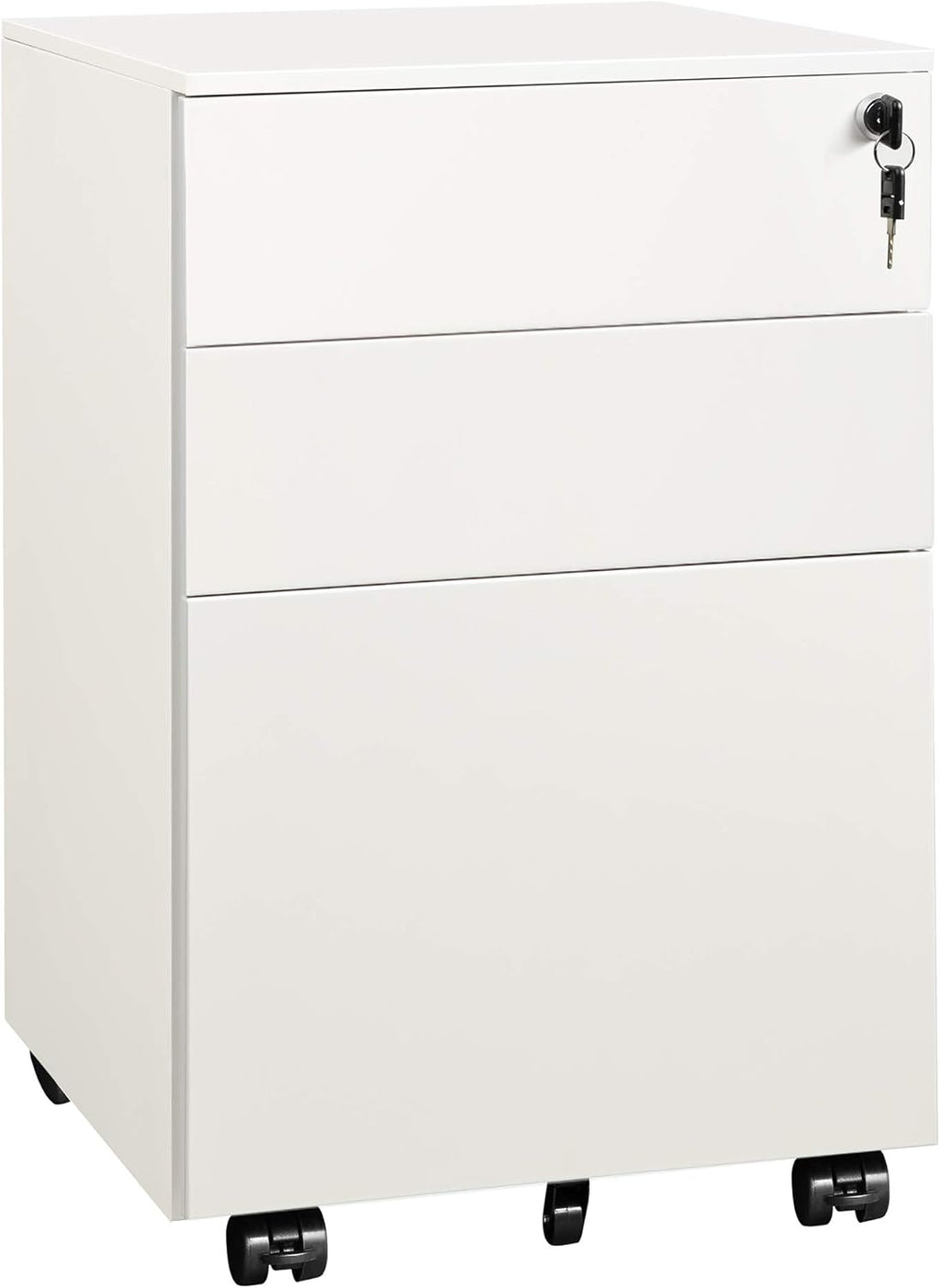 3 Drawer Locking Metal File Cabinet, Black V7714