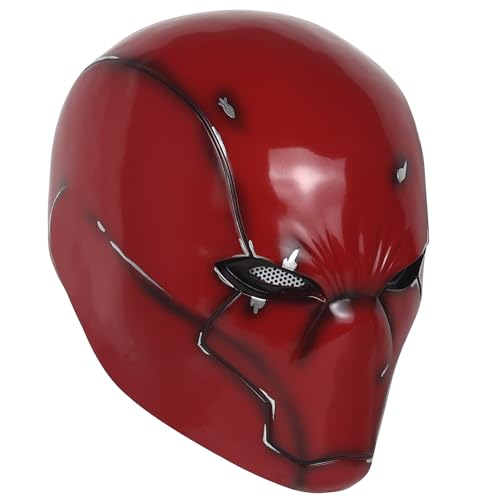 Metallic Effect Red Hood Mask Deluxe Cosplay Prop Y22071
