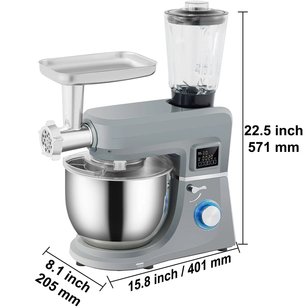 7.4Qt 6-Speed Stand Mixer with Grinder Juicer P2517