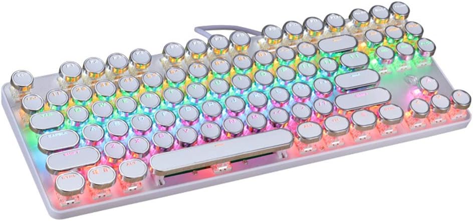 RGB Mechanical Gaming Keyboard 87Key Blue Switch LED Backlit Round Keycaps D591