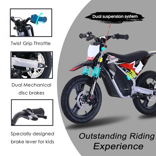 Blue 36V Electric Dirt Bike with 14'' Off-Road Knobby Tires C933464