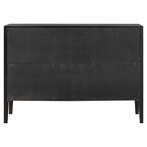 Black Sideboard Storage Cabinet with 4 Doors and Adjustable Shelves L421111