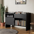 White Record Cabinet with Vinyl Storage C31030