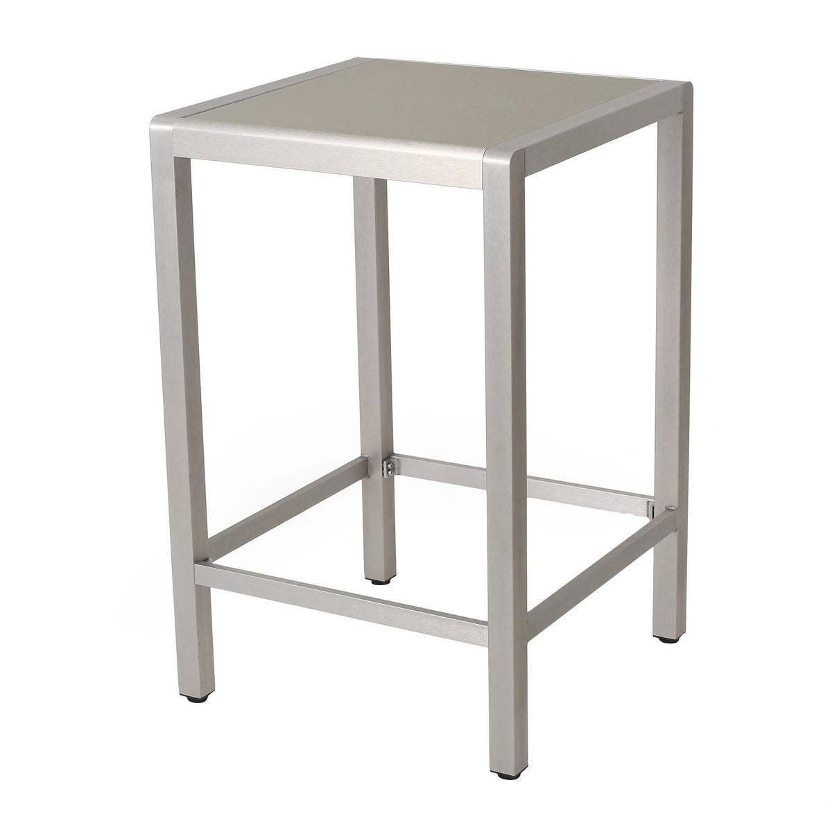 Square Aluminum Bar Table with Glass Top E67790