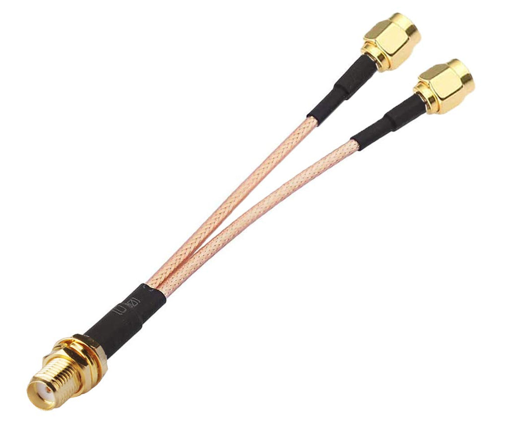 SMA Female to Dual SMA Male Cable Splitter Combiner 6-inch +2pcs SMA Female to TS9 Male Adapter B676