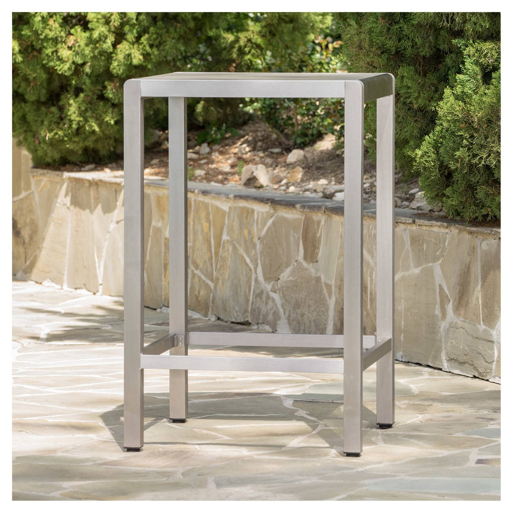 Square Aluminum Bar Table with Glass Top E67790