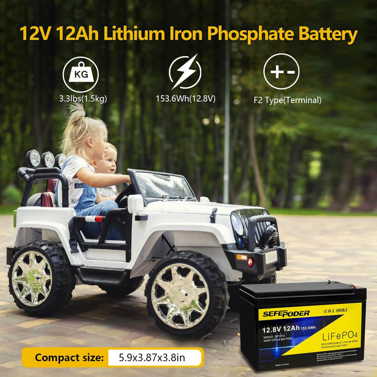 12V 12Ah LiFePO4 Rechargeable Battery O957
