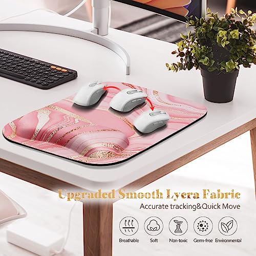 Black Golden Marble Ergonomic Mouse Pad with Wrist Support C4796