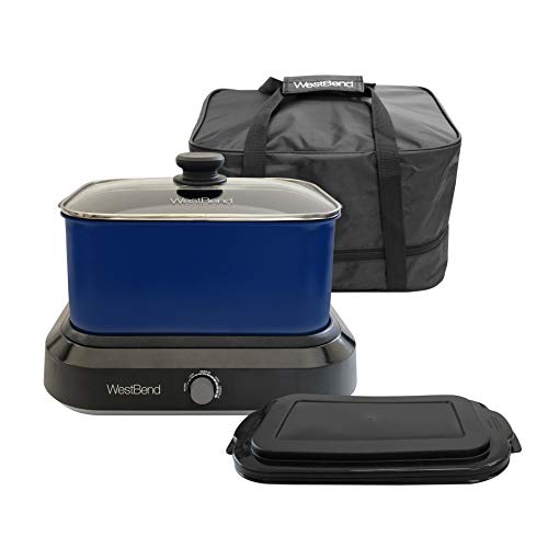 Red 5-Quart Non-stick Slow Cooker with Travel Lid and Thermal Carrying Case T535009