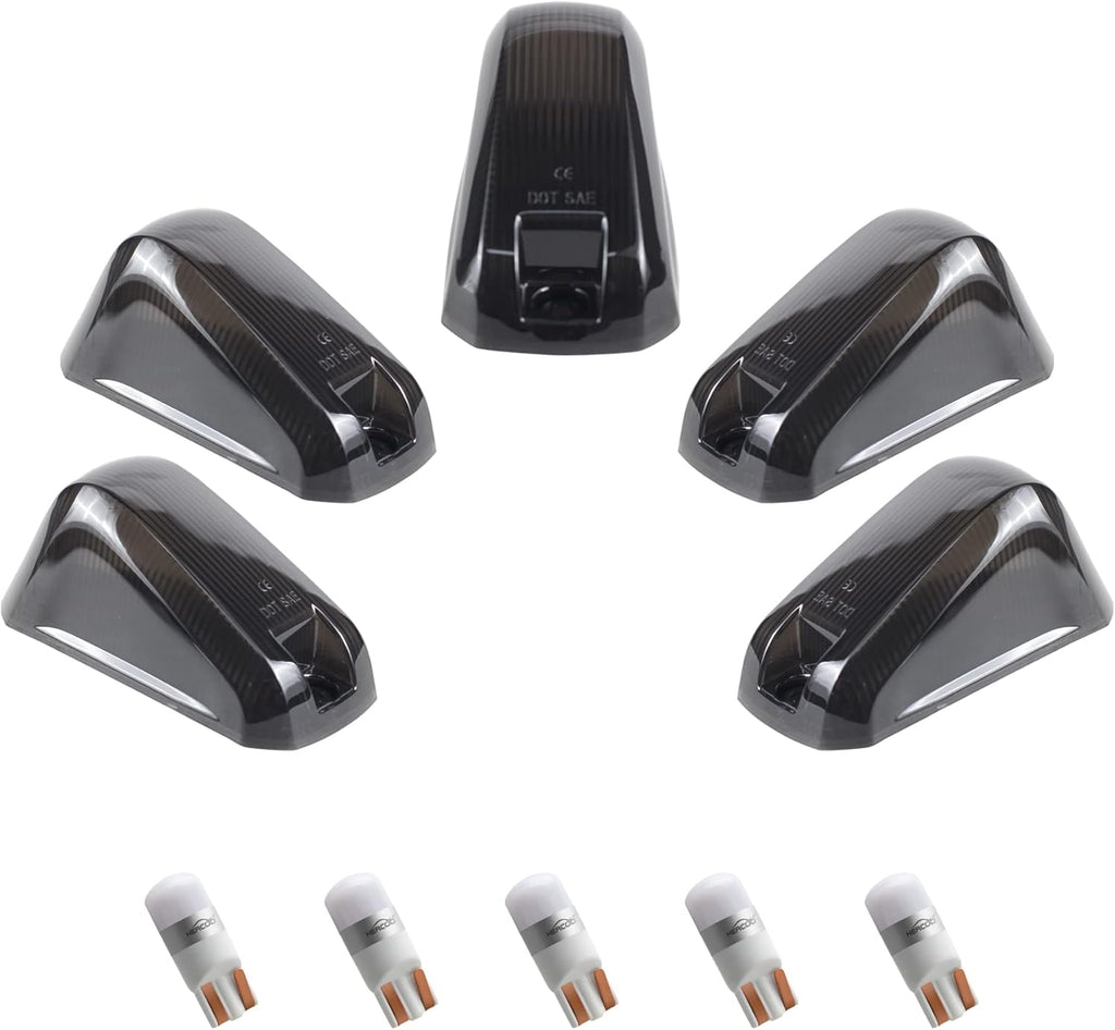 5 PCS Smoke Cab Marker Lights with Amber LED Bulbs R994