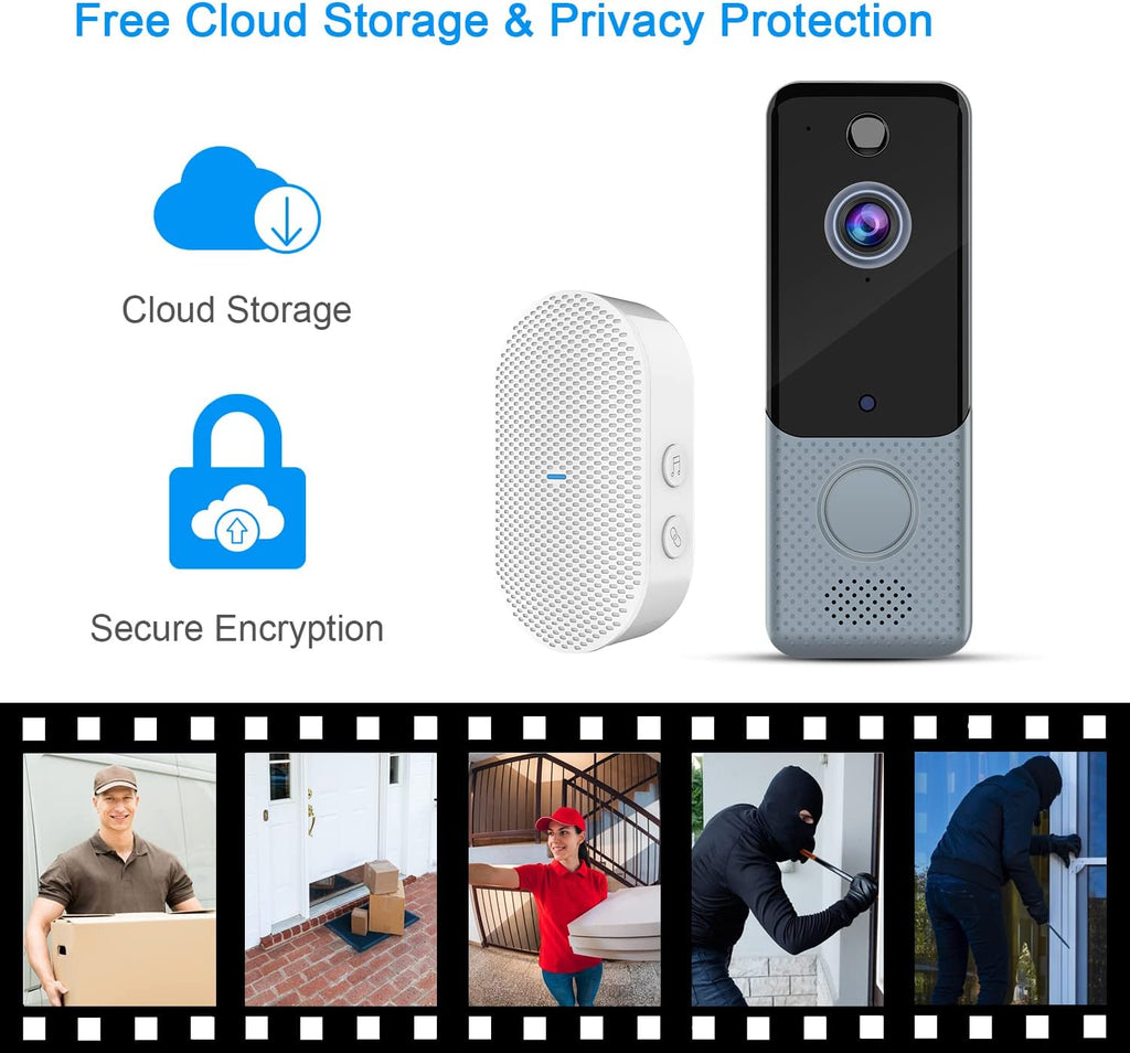 Wireless Video Doorbell Camera 1080P WiFi with Chime Z578707