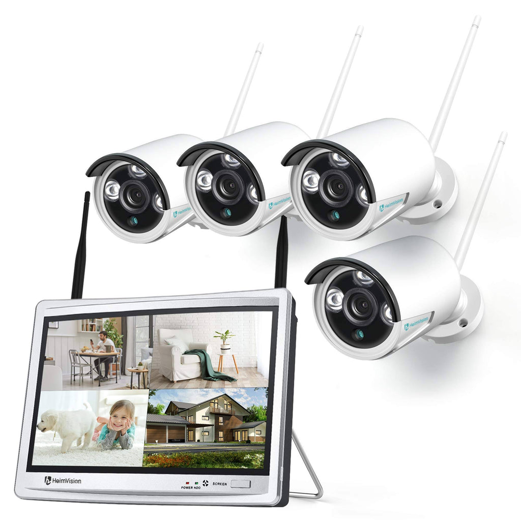 1080p Wireless Security Camera System with 12 inch LCD Monitor M1759