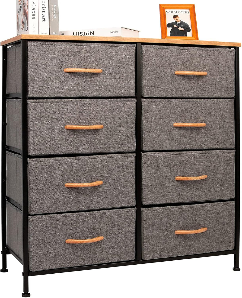 Rustic Brown Fabric 4 Drawer Storage Dresser Y183883