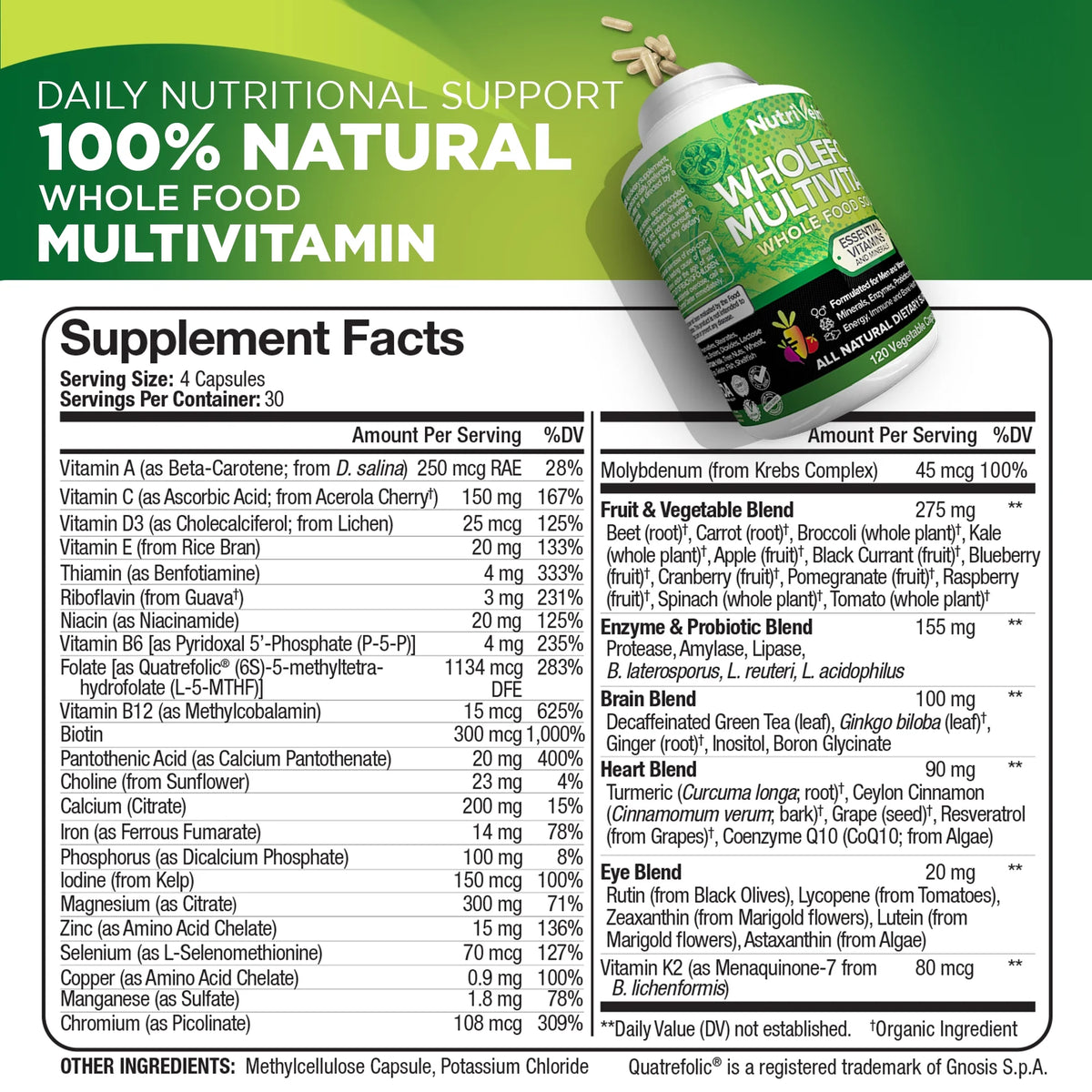 Whole Food Multivitamin - 120 Capsules K49635