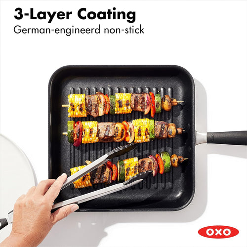 11" Square Nonstick Grill Pan with Stainless Steel Handle G698
