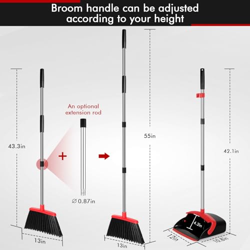 11.8" Broom and Dustpan Set with Extendable Handle J80277