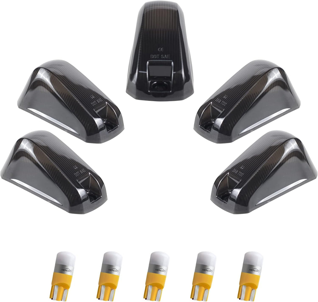 5 PCS Smoke Cab Marker Lights with Amber LED Bulbs R994