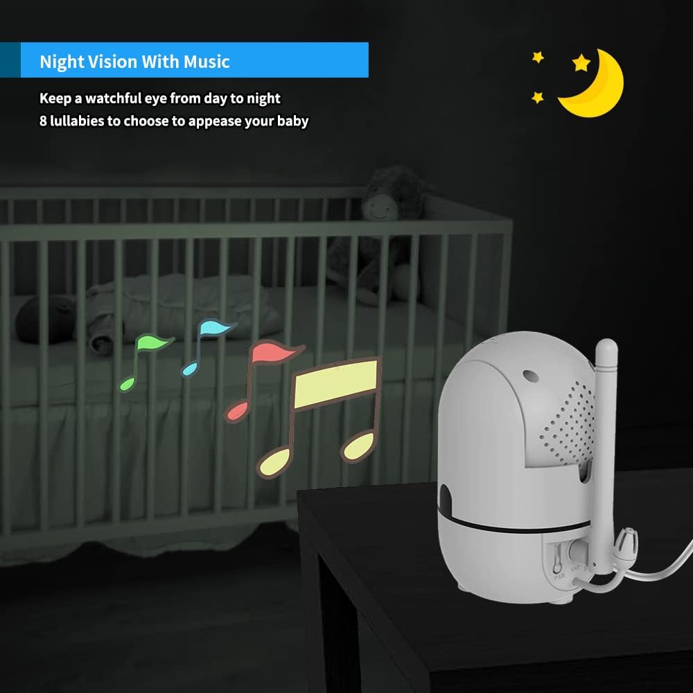Baby Monitor with Camera and Audio, 5 Inch Video Baby Monitor E15881