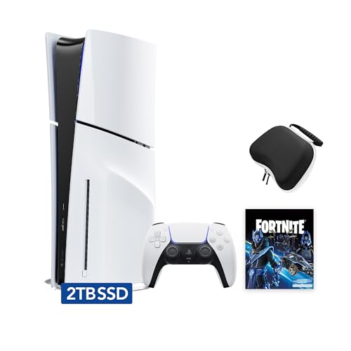 White Slim PS5 2TB Disc Edition Gaming Console with Wireless Controller C912