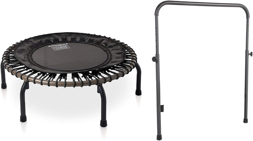 Black 39-Inch Fitness Rebounder Trampoline with Steel Handle Bar Q537113