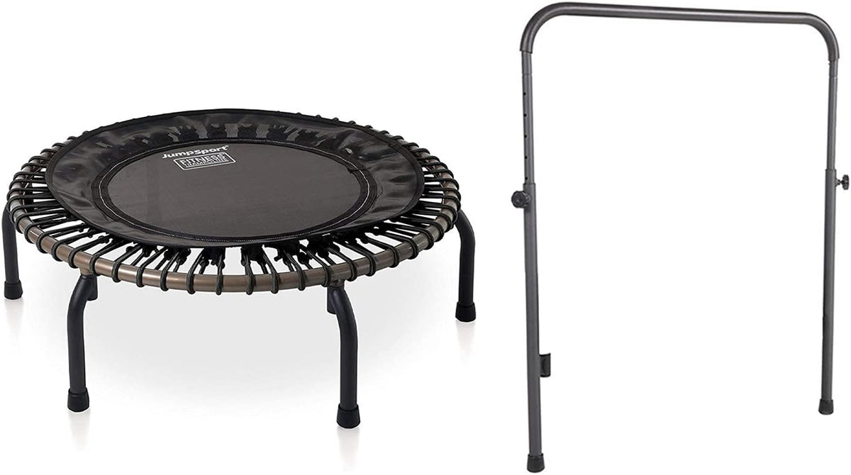 Black 39-Inch Fitness Rebounder Trampoline with Steel Handle Bar Q537113