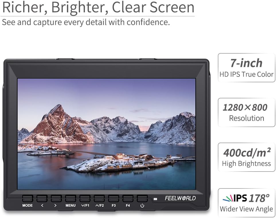 7 Inch 1280x800 IPS Field Monitor with Sunshade U845180